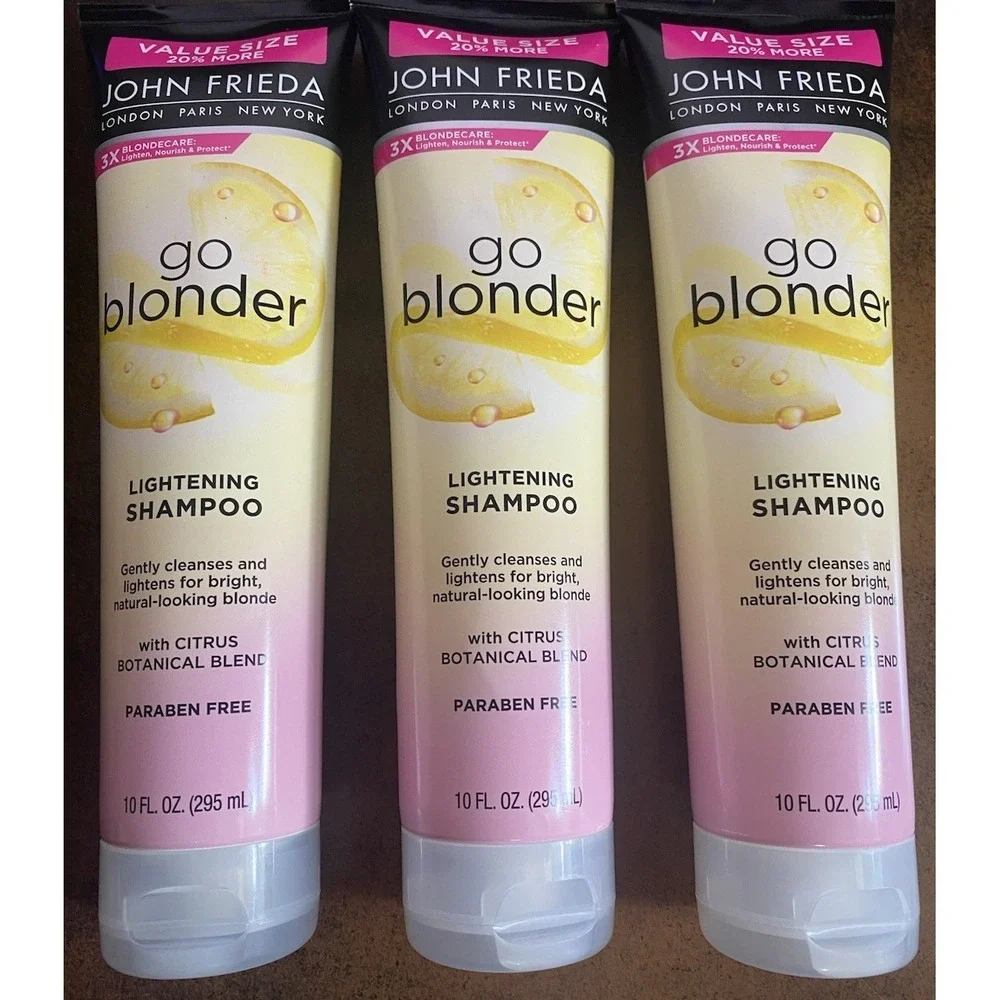 3 John Frieda Go Blonder Lightening SHAMPOO Lightens For Natural Looking 10 OZ